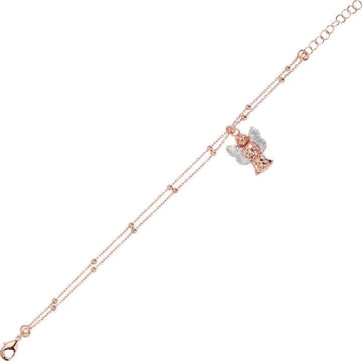 Actual product image Ottaviani Rose gold bronze bracelet with silver glitter
