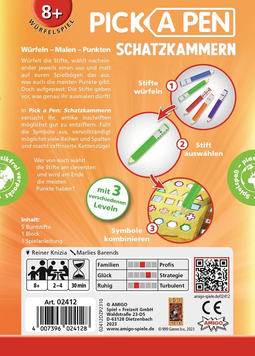Image du produit Amigo Pick a Pen : Jeu de cube Trésorerie (Allemand)