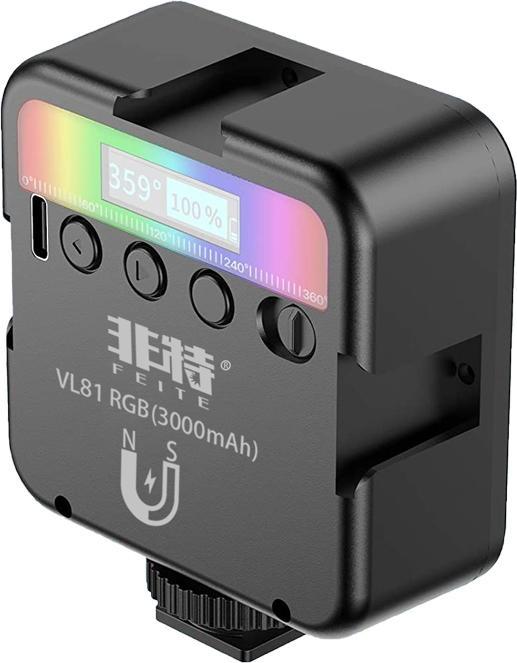 Actual product image EKO 360 colours RGB LED lamp 9000K, rechargeable and portable. (Further permanent lights)