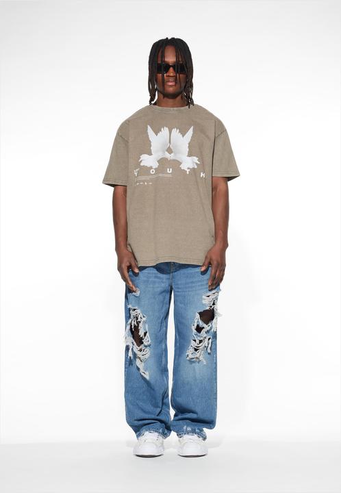 Image du produit Lost Youth LY ACID WASHED TEE DOVE - 105673 (M, L)