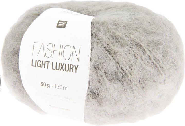 Actual product image Rico Fashion Light Luxury, silbergrau, 50 g, 130 m, 74 % Alpaka, 22 % WO, 4 % Nylon (130 m)