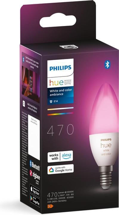 Produktbild Philips Hue White & Color BT (E14, 5.30 W, 470 lm, 1 x, G)