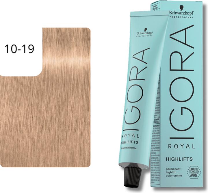 Immagine prodotto Schwarzkopf Professional Igora Royal Highlifts colore dei capelli (10-19 Highlifts Ultra Blonde Ash Grey Violet)