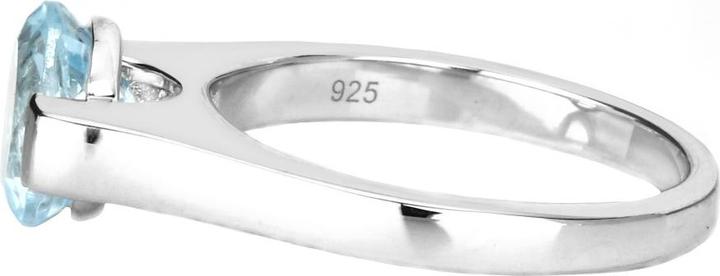 Image du produit Xen Bague avec topaze bleue solitaire 925 argent sterling rhodié (54, Argent 925)