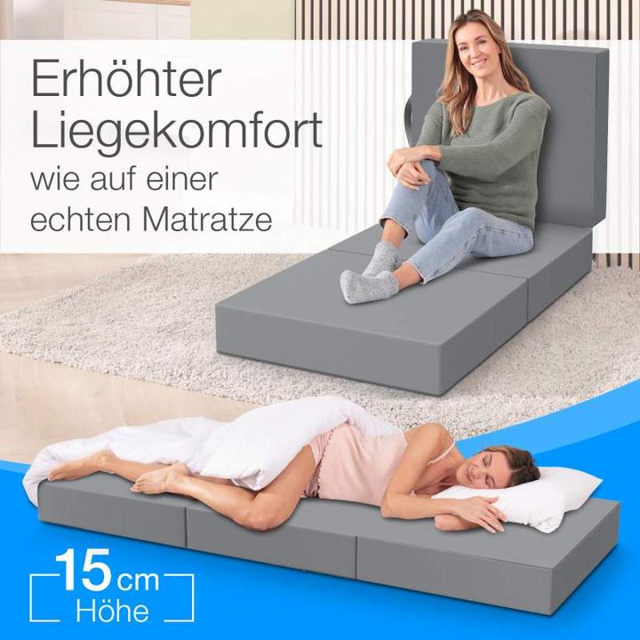 Image du produit Bestschlaf Klappmatratze, 3-teilige Faltmatratze, Reisebett, Gästematratze (90 x 200 cm, Noyau de mousse)
