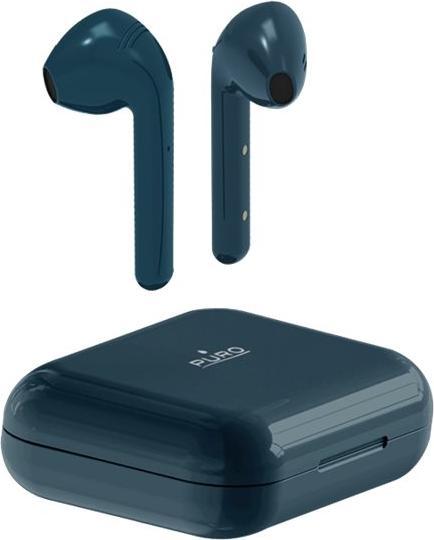 Produktbild Puro Bluetooth Slim Pod Earphones w/charging base, Blue