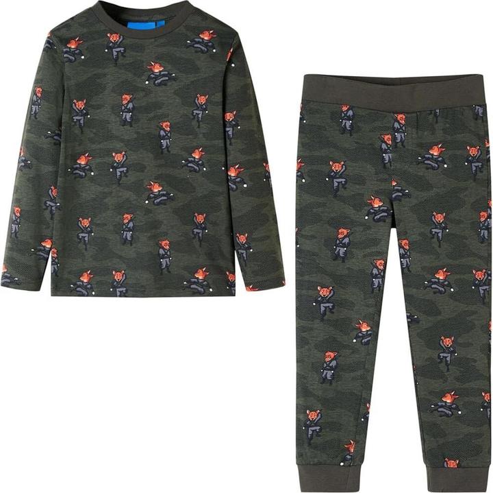 Image du produit VidaXL Pyjama enfant manches longues Kaki 140,Matériau : 100 (140)