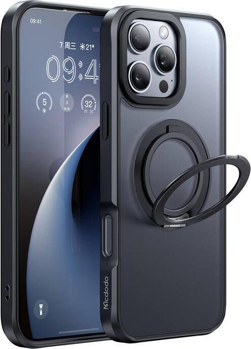 Immagine prodotto Mcdodo PC-4933 MagSafe case for iPhone 16 Pro Max with stand (black) (Apple iPhone 16 Pro Max)