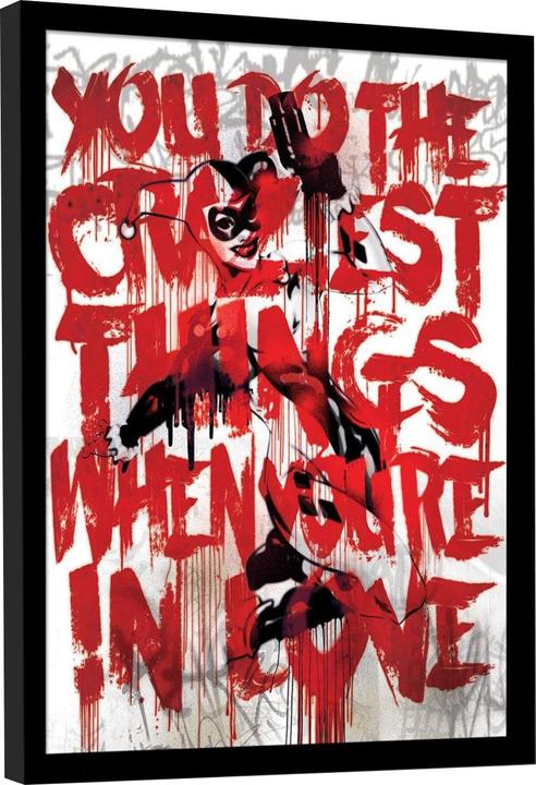 Image du produit Batman - Poster encadré HARLEY QUINN LOVE (40 x 30 cm)