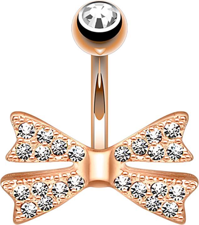 Immagine prodotto Star Piercing Papillon Banana oro rosa con cristalli (Acciaio chirurgico 316L, Ottone)