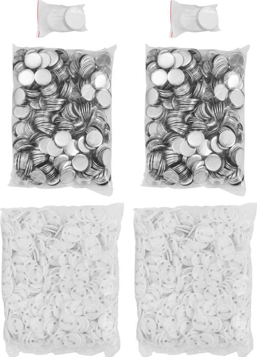 Produktbild Uniprodo Buttonrohlinge 1.000 St. Ansteckbuttons Ø 32mm Buttons Rohlinge Metall Folie PET