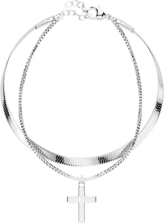 Produktbild Star Piercing Kette silber Schlange und Box mit Anhänger Kreuz (Chirurgenstahl 316L)