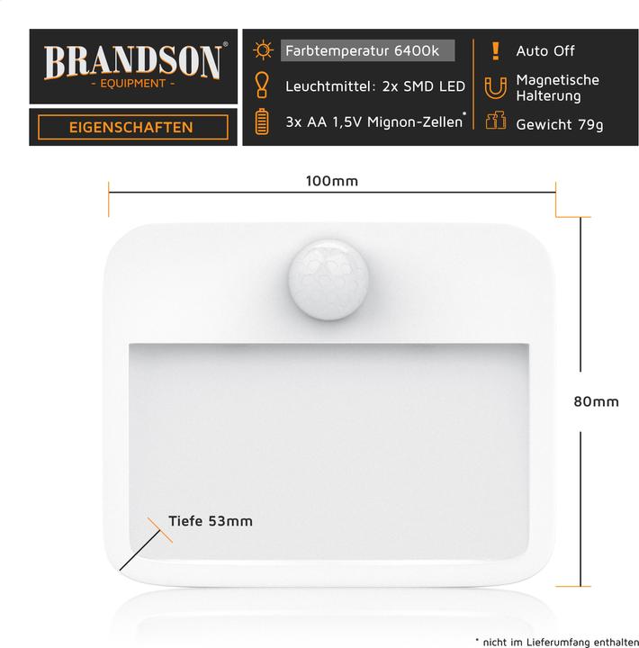 Actual product image Brandson LED night light, night lamp, motion detector, brightness sensor, night lamp