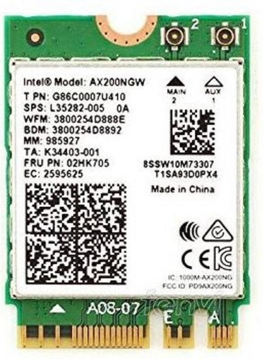 Produktbild Intel Wi-Fi 6 AX200 non vPro (M.2 A Key, M.2 E Key)
