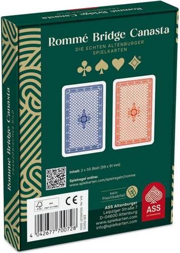 Image du produit Cartamundi Romme/Canasta/Bridge 2x55 cartes en boîte à couvercle coiffant (Allemand)
