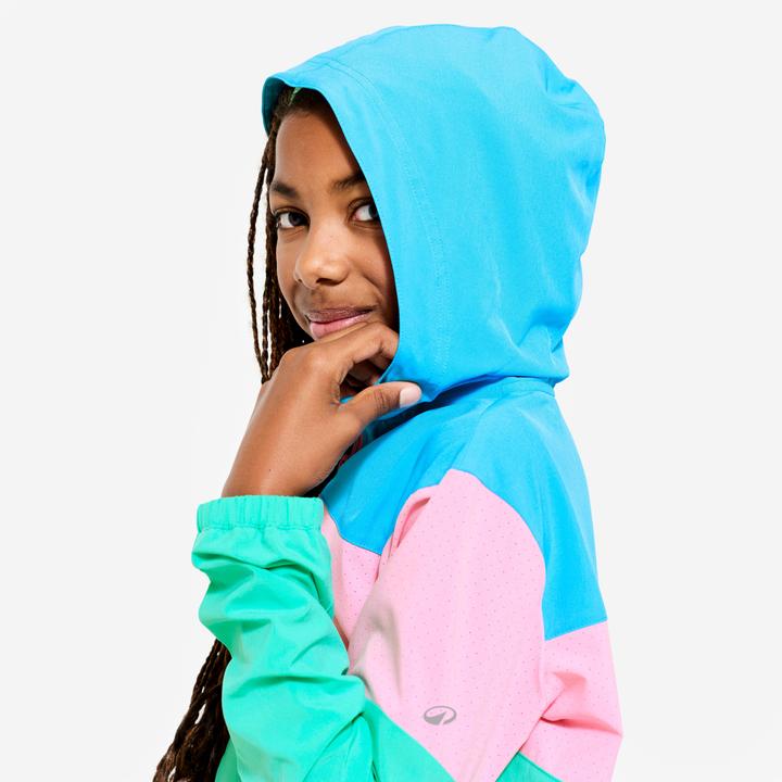 Immagine prodotto Domyos Trainingsjacke Kinder leicht atmungsaktiv - rosa/blau (14, 15, 16)