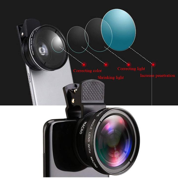 Immagine prodotto PhoneLook 2 in 1 lenti intercambiabili per fotocamera smartphone macro e grandangolo universali