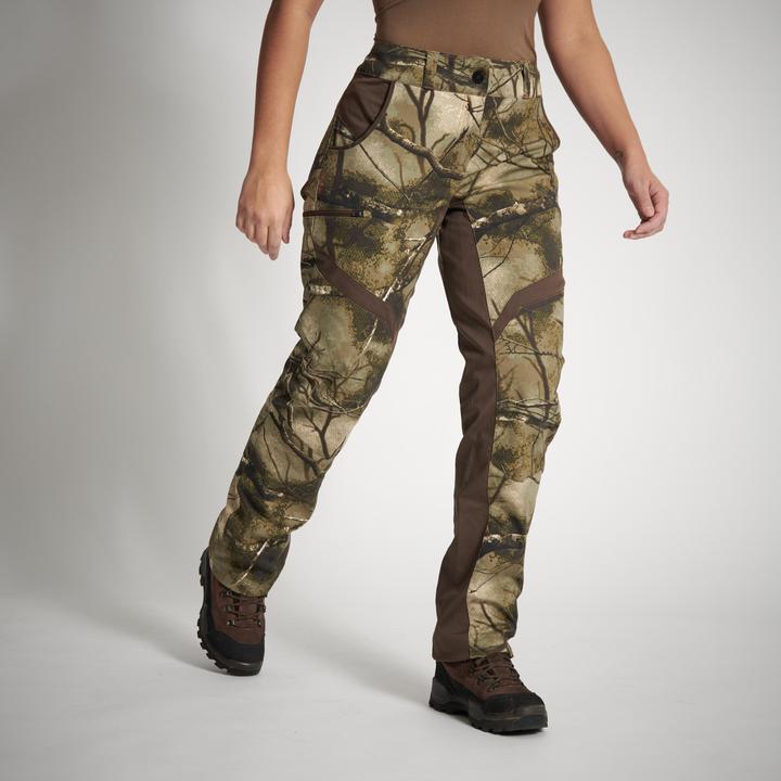 Image du produit Solognac Pantalon Chasse Femme 500 Silencieux Respirant Camouflage (XXS)