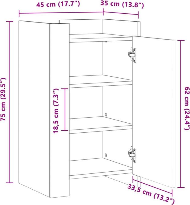 Actual product image VidaXL Sideboard (45 x 35 x 75 cm)