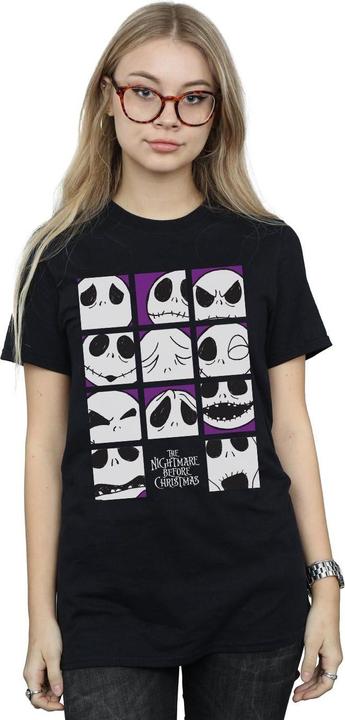 Immagine prodotto Disney Nightmare Before Christmas Many Faces Of Jack Squares Maglietta Ampia Donna (M)