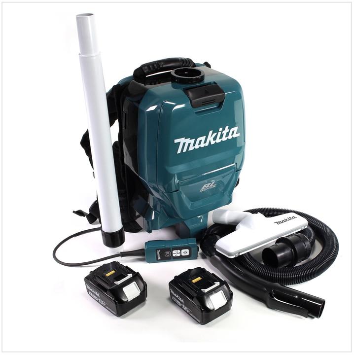 Produktbild Makita DVC 260 36V Akku Rucksack Staubsauger (2x 18V) Brushless mit 2x BL1850 B 5,0 Ah Akku (Rückenstaubsauger)