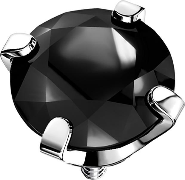 Produktbild Star Piercing Dermal Anchor silber Kristall schwarz gefasst (ohne Messing, Chirurgenstahl 316L)