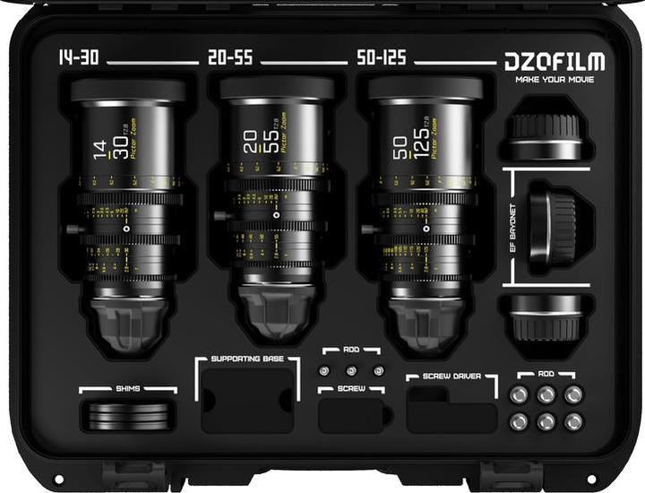 Image du produit Dzofilm Kit 3 objectifs Pictor Zoom (14-30/20-55/50-125 T2.8) (Arri PL, APS-C / DX)