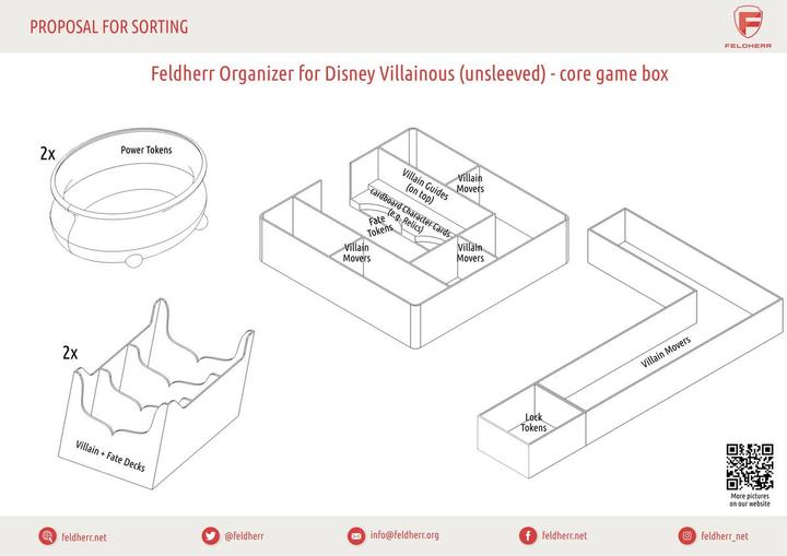 Immagine prodotto Feldherr Organizer Insert für Disney Villainous (ohne Schutzhüllen) - Grundspiel (Materiale sintetico)