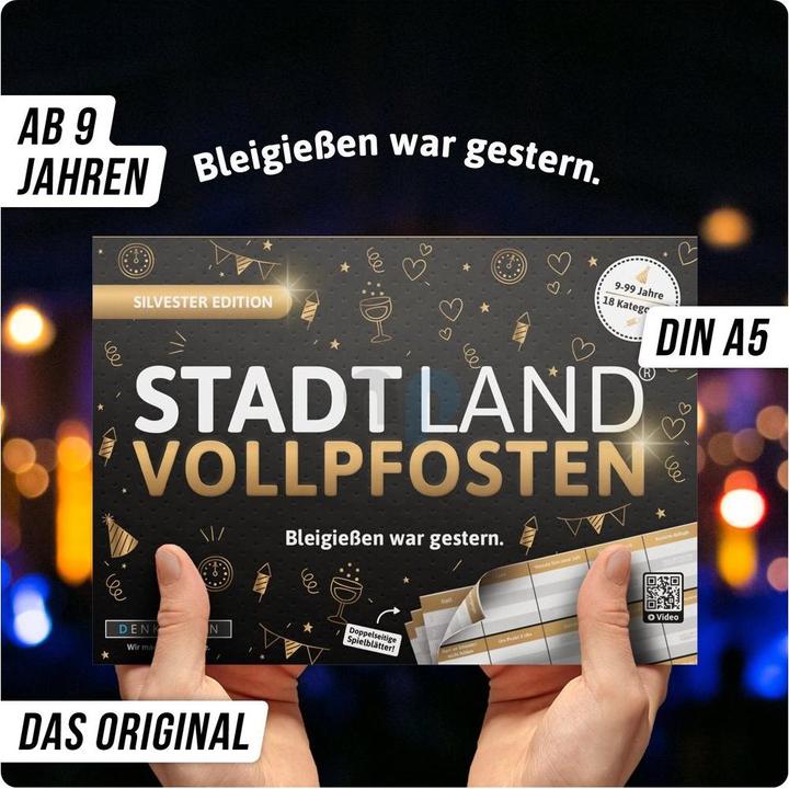 Actual product image Denkriesen "Stadt Land Vollpfosten" New Year's Eve Edition (German)
