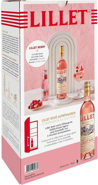 Image du produit Lillet Coffret cadeau Rosé 0.75 l avec verre (18 ans, 17 %, France, 1 x 75 cl, Vermouth)