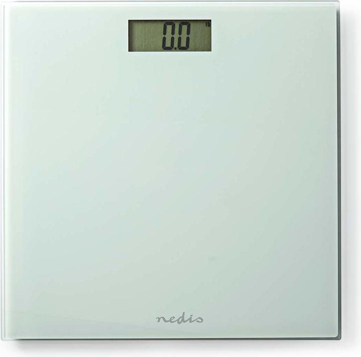 Nedis Personenwaage | Digital | Weiss | Gehärtetes Glas | max. Wiegekapazität: 150 kg (150 kg)