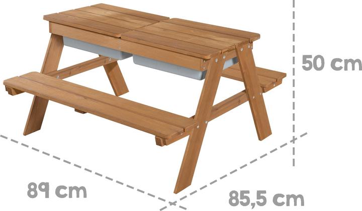Immagine prodotto Roba Set di sedute per bambini all'aperto + con vassoi per giocare e cuscini per panche Little Stars