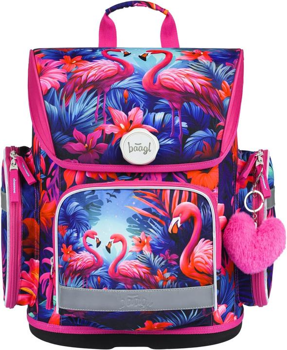 Actual product image Baagl 5-teiliges Schulranzen-Set - Flamingo - inkl. Turnbeutel, Federmäppchen, Heftbox und Brotdose