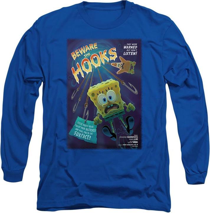 Actual product image Spongebob Squarepants Unisex Adult Beware The Hooks T-Shirt (S)