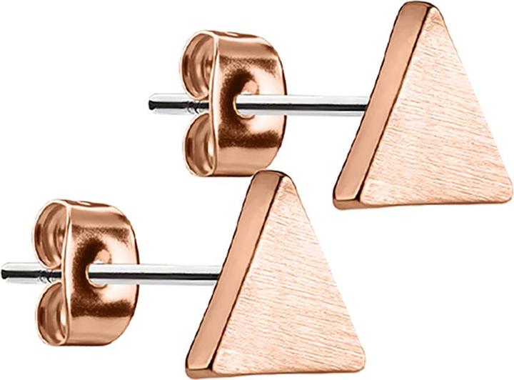 Produktbild Star Piercing Ohrstecker dreieckig gebürstet rosegold (Chirurgenstahl 316L, Messing)