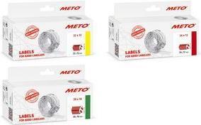 Immagine prodotto METO Etichette prestampate per etichettatrici di prezzi, 22 x 12 mm rosso fluoro, adatte a Basic S, 1