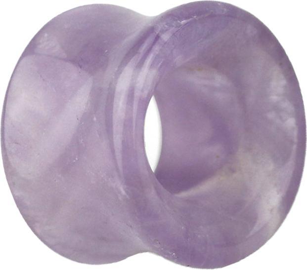 Star Piercing Flared Tunnel aus Amethyst Stein (ohne Messing, Mineralisch)