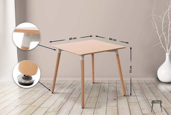 Immagine prodotto CLP Tavolo Viborg 80 Natura, natura (80 x 80 x 75 cm)