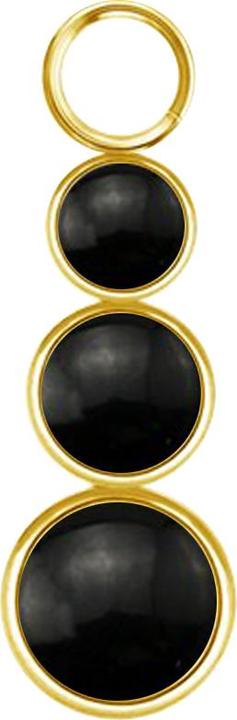 Produktbild Star Piercing Anhänger vergoldet drei schwarze Onyx Steine (ohne Messing, Chirurgenstahl 316L, Mineralisch)