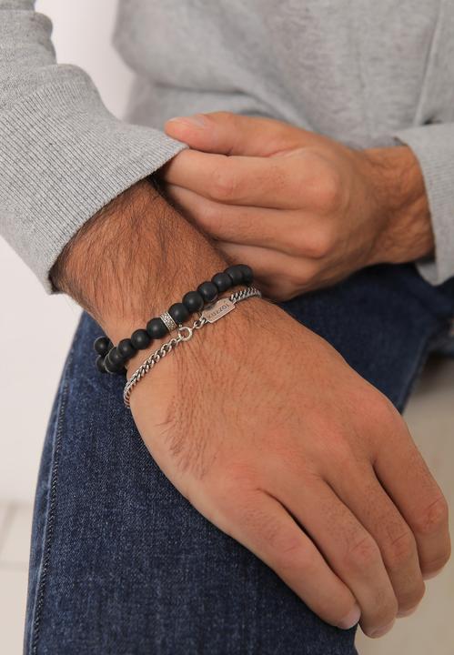 Immagine prodotto Kuzzoi Bracciale di base, pallina (19 cm, Onice, Plastico, Argento 925)