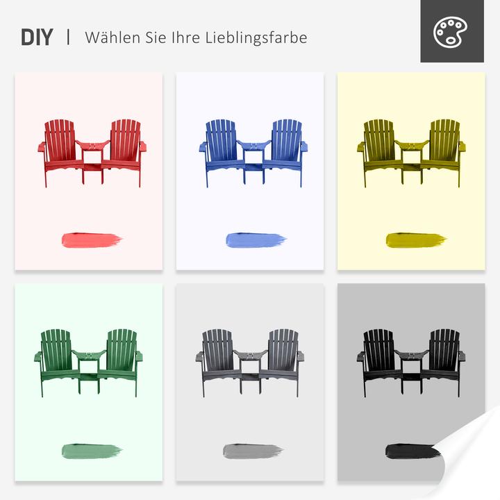 Produktbild Outsunny Gartenbank mit Tisch und Schirmloch