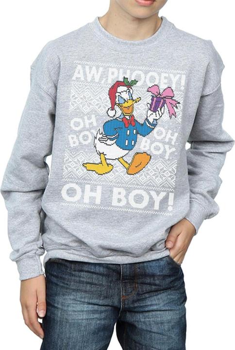 Actual product image Disney Boys Donald Duck Christmas Fair Isle Sweatshirt (140, 146)