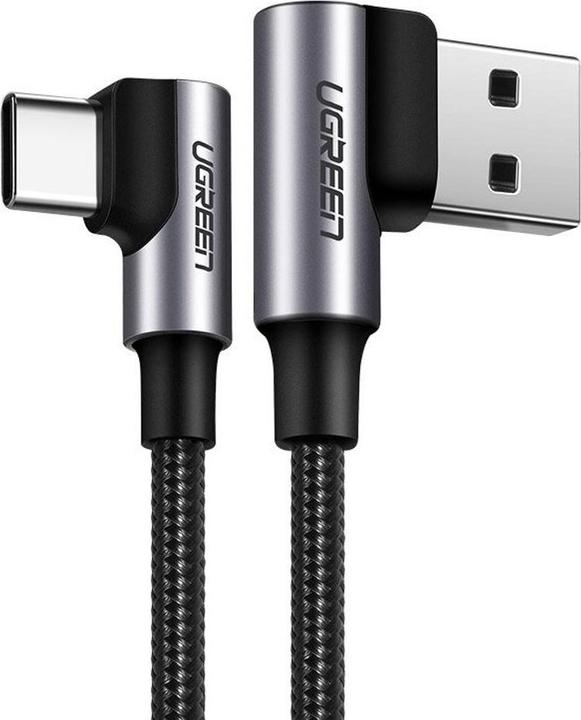 Actual product image Ugreen USB-C angled to USB-A 2.0 angled 3A data cable (2 m, USB 3.0)