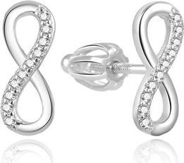 Image du produit Beneto Fine boucle d'oreille en argent avec zircons Infinity AGUP2062S