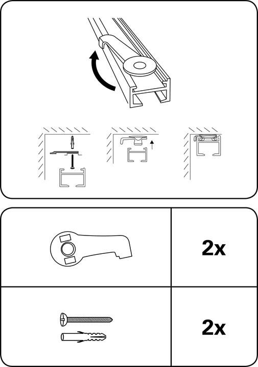 Image du produit Gardinia Support plafond pour rail de rideau en aluminium Luna