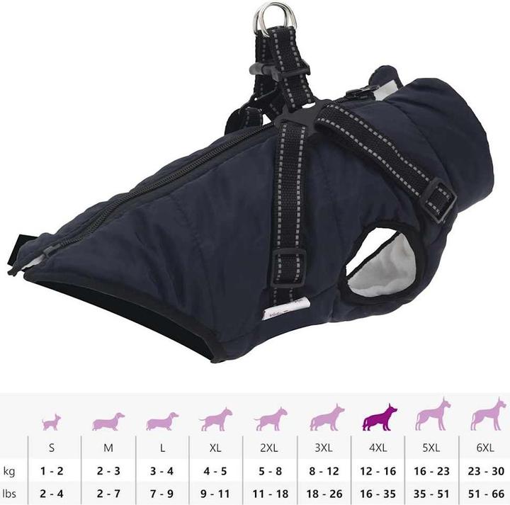 Produktbild VidaXL Hundemantel mit Geschirr Wasserdicht Reflektierend (32, Hundemantel)