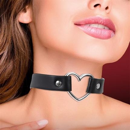 Produktbild Cinderella Choker Necklace With Heart In Vegan Leather - One Size (Vegan Leather)