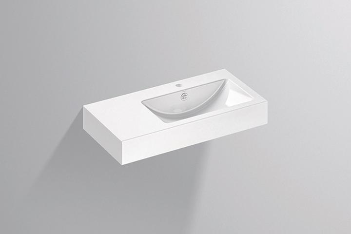 Alape wash basin WT.PR800H.R, rectangular W: 800mm H: 143mm D: 405mm, 4207000000, white (405 mm, 800 mm)