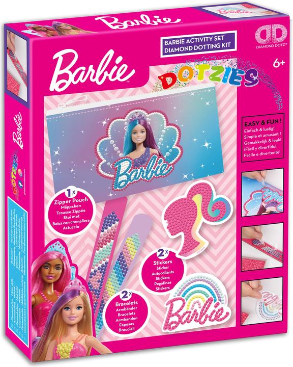 Productafbeelding Diamond Dotz DOTZIES® Original Diamond Painting Set Barbie met 5 motieven: 1 etui, 2 armbanden 21 x 2 cm, 2 au