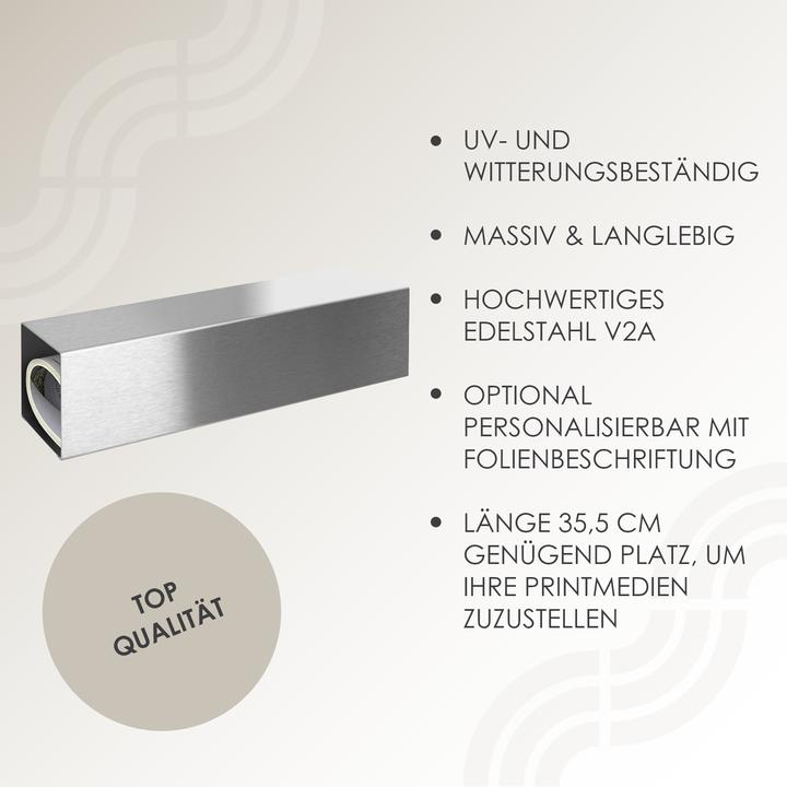 Actual product image Mocavi Newspaper compartment ZF 1 stainless steel, made in germany